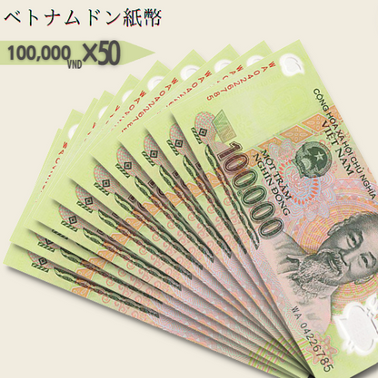 [10%割引] 10万 ベトナムドン紙幣 50枚/B-5